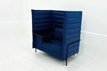 ヴィトラ アルコーヴソファ 中古 Vitra Alcove sofa ハイバックソファ ワークブース 中古オフィス家具 1240/960/1370 ブルー系色の画像