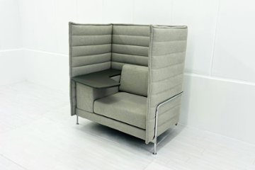 ヴィトラ アルコーヴソファ 中古 Vitra Alcove sofa ハイバックソファ ワークブース 中古オフィス家具 1240/960/1370 グレー系色の画像
