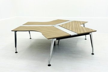 コクヨ SAIBI サイビ ブーメランデスク 中古 【三台一式タイプ】 幅1200 中古オフィス家具の画像