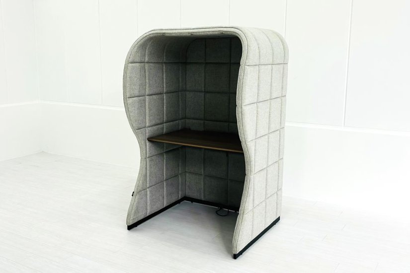 集中ブース 201° COOM 中古 ワークブース 一人用 パーテーション パーティション 中古オフィス家具 グレー系 1000/900/1600画像