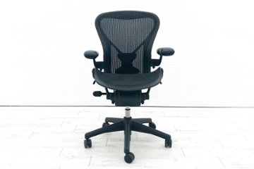 アーロンチェア 中古 Bサイズ フル装備 ハーマンミラー ポスチャーフィット メッシュ Herman Miller 中古オフィス家具 肘レバータイプ画像