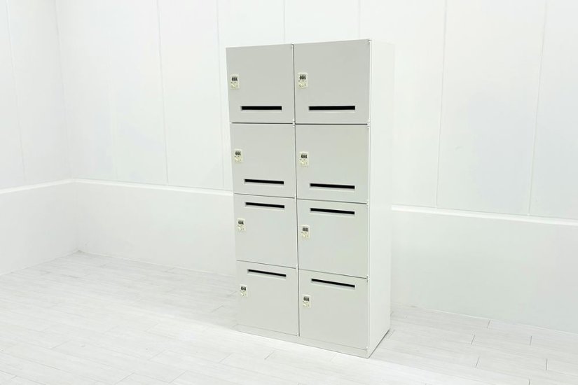 8人用ロッカー スチールロッカー 中古 オカムラ メールボックス 収納家具 中古オフィス家具 900/450/1810 ダイヤル錠画像