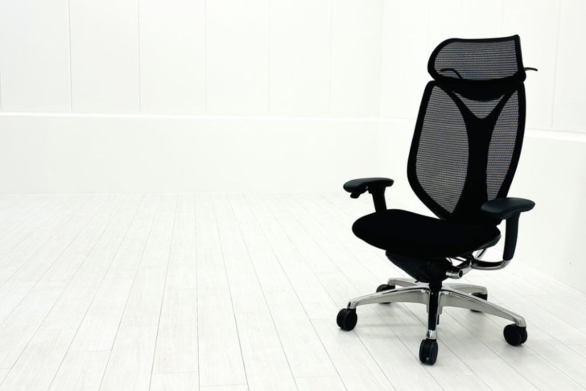 オカムラ サブリナチェア 中古 スマートオペレーション ヘッドレスト 中古オフィス家具 ブラック Sabrina Smart Operation画像