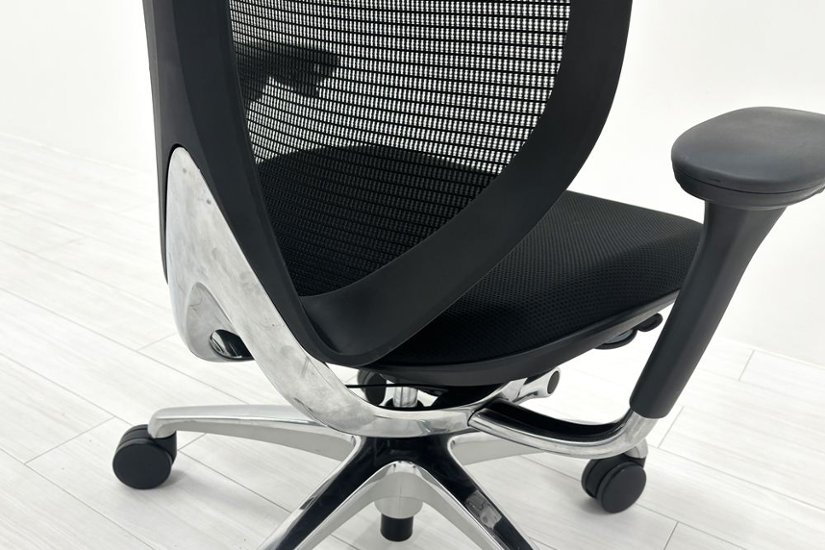 オカムラ サブリナチェア 中古 スマートオペレーション ヘッドレスト 中古オフィス家具 ブラック Sabrina Smart Operation画像