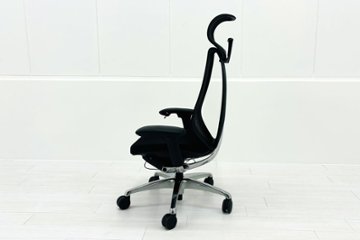 オカムラ サブリナチェア 中古 スマートオペレーション ヘッドレスト 中古オフィス家具 ブラック Sabrina Smart Operation画像