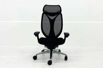 オカムラ サブリナチェア 中古 スマートオペレーション ヘッドレスト 中古オフィス家具 ブラック Sabrina Smart Operation画像