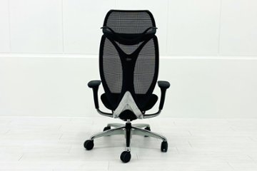 オカムラ サブリナチェア 中古 スマートオペレーション ヘッドレスト 中古オフィス家具 ブラック Sabrina Smart Operation画像