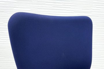 オカムラ カロッツァチェア 中古 OKAMURA Carrozza クッション ブルー ローバック 肘無 中古オフィス家具 オフィスチェア画像