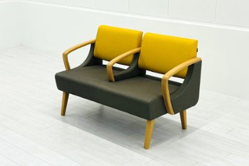 ロビーチェア オリバー oliver 中古 2人掛チェア 医療用家具 病院椅子 病院チェア  ロビーソファ 応接椅子 中古オフィス家具 1200/620/780の画像