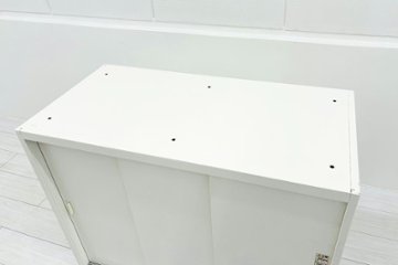 引き違い書庫 スチール スライド書庫 中古 オカムラ 中古キャビネット スチール書庫 中古オフィス家具 ホワイト 900/450/710画像