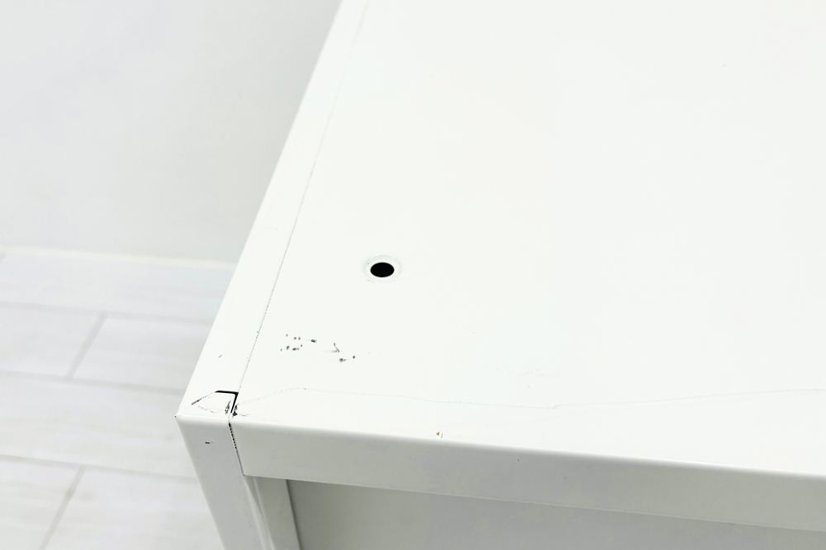 引き違い書庫 スチール スライド書庫 中古 オカムラ 中古キャビネット スチール書庫 中古オフィス家具 ホワイト 900/450/710画像