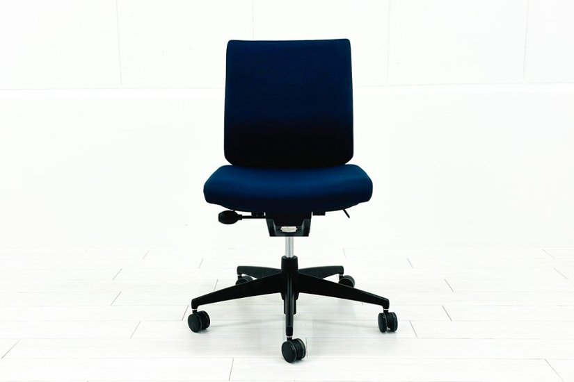 コクヨ ウィザードチェア 肘無 中古 ウィザード2 ローバック 中古オフィス家具 KOKUYO Wizard ブルー画像