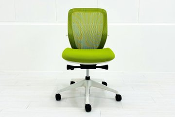 中古オフィスチェア オカムラ シルフィーチェア 中古 2015年製 ローバック 肘無 Sylphy メッシュ 中古オフィス家具 ライムグリーン画像