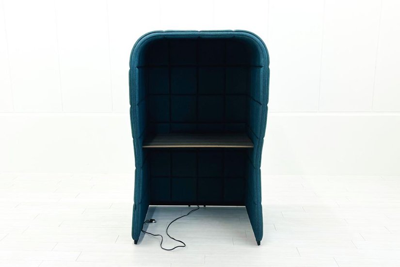 集中ブース 201° COOM 中古 ワークブース 一人用 パーテーション パーティション 中古オフィス家具 ブルー系 1000/900/1600画像