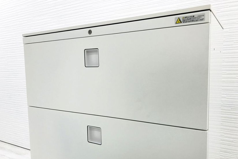 オカムラ レクトライン キャビネット 800×400×1270mm 天板付 中古書庫 4段ラテラル スチール書庫 ホワイト 4MG5ZC ZA75 中古オフィス家具画像