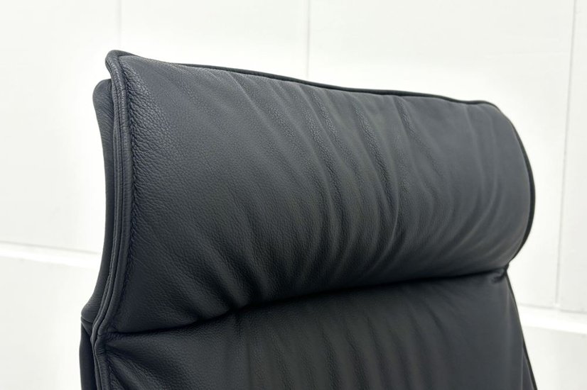  Wilkhahn Modus ウィルクハーン モダスチェア 中古 エグゼクティブチェア マネジメントチェア ブラック 中古オフィス家具 本革張り レザー画像