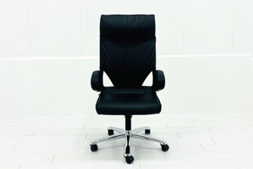  Wilkhahn Modus ウィルクハーン モダスチェア 中古 エグゼクティブチェア マネジメントチェア ブラック 中古オフィス家具 本革張り レザー画像