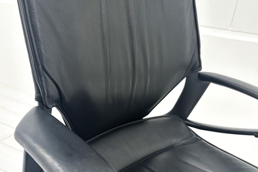  Wilkhahn Modus ウィルクハーン モダスチェア 中古 エグゼクティブチェア マネジメントチェア ブラック 中古オフィス家具 本革張り レザー画像