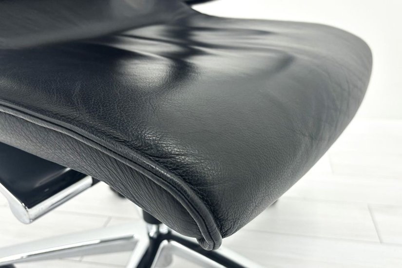  Wilkhahn Modus ウィルクハーン モダスチェア 中古 エグゼクティブチェア マネジメントチェア ブラック 中古オフィス家具 本革張り レザー画像