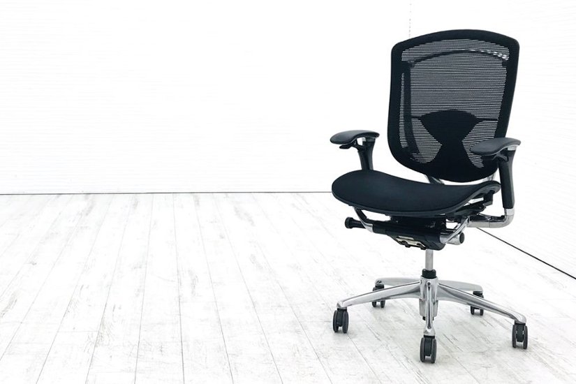 OKAMURA Contessa コンテッサチェア 中古 オカムラ メッシュ ブラック 中古オフィス家具 オフィスチェア ポリッシュフレーム画像