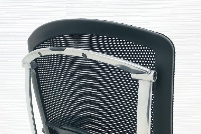 OKAMURA Contessa コンテッサチェア 中古 オカムラ メッシュ ブラック 中古オフィス家具 オフィスチェア ポリッシュフレーム画像