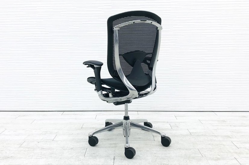 OKAMURA Contessa コンテッサチェア 中古 オカムラ メッシュ ブラック 中古オフィス家具 オフィスチェア ポリッシュフレーム画像