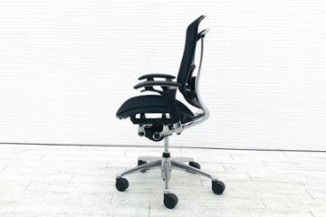 OKAMURA Contessa コンテッサチェア 中古 オカムラ メッシュ ブラック 中古オフィス家具 オフィスチェア ポリッシュフレーム画像