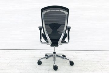 OKAMURA Contessa コンテッサチェア 中古 オカムラ メッシュ ブラック 中古オフィス家具 オフィスチェア ポリッシュフレーム画像
