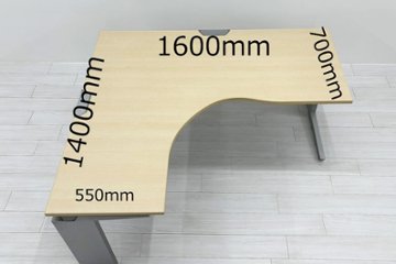 オカムラ プロユニット L型デスク L字デスク 中古 Ｌ字机 中古デスク 中古オフィス家具 オフィスデスク 事務机 1600/1400/720 左550画像