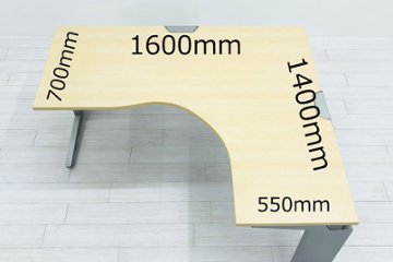 オカムラ プロユニット L型デスク L字デスク 中古 Ｌ字机 中古デスク 中古オフィス家具 オフィスデスク 事務机 1600/1400/720 右550画像