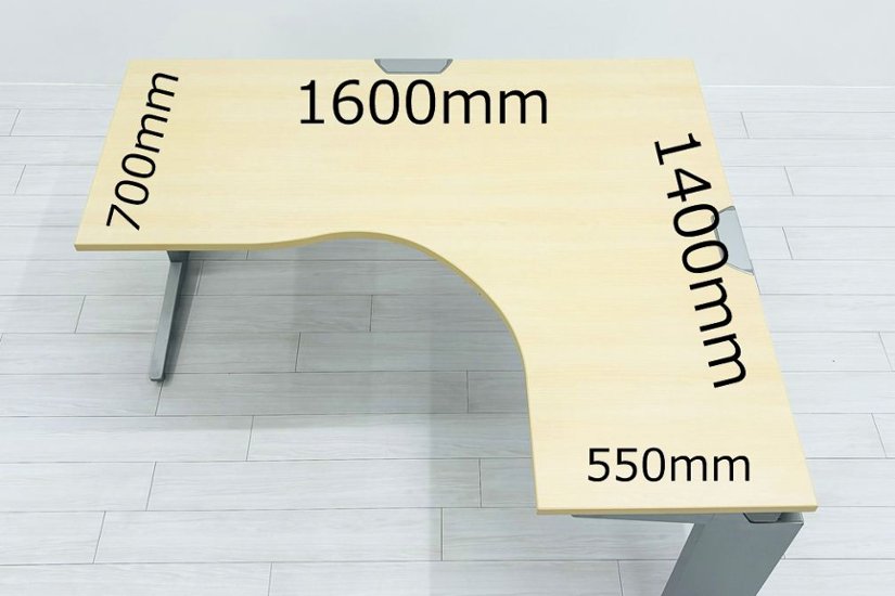 オカムラ プロユニット L型デスク L字デスク 中古 Ｌ字机 中古デスク 中古オフィス家具 オフィスデスク 事務机 1600/1400/720 右550画像