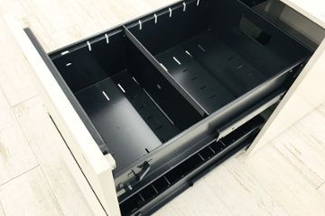 イトーキ CZRシリーズ 2段ワゴン 中古 キャビネット 収納家具 袖机 脇机 ホワイト ワゴン2段 中古オフィス家具 シリンダー錠画像