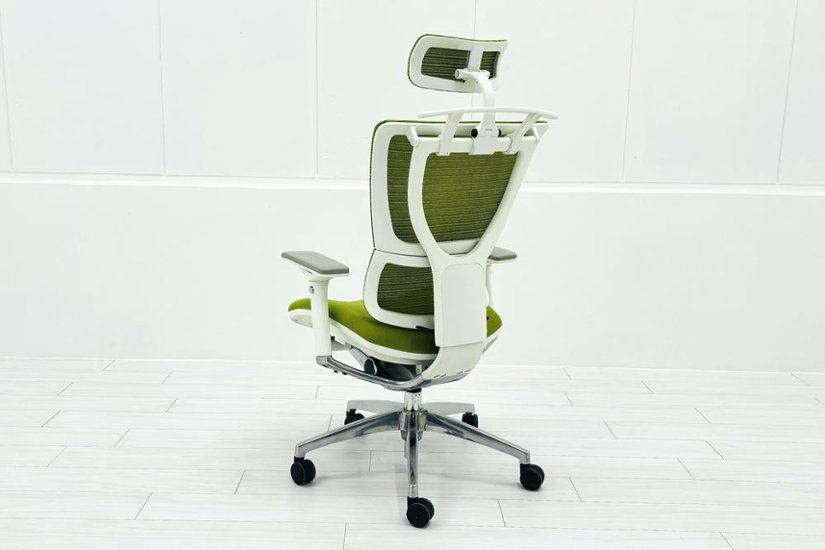 Ergohuman Fit エルゴヒューマン フィット ヘッドレスト付き 中古 中古チェア 高機能チェア 3Dメッシュ グリーン画像