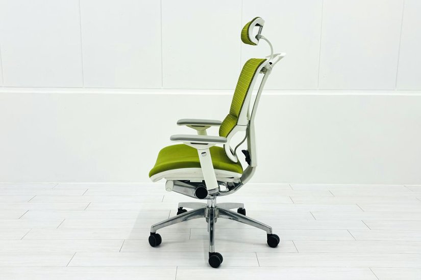 Ergohuman Fit エルゴヒューマン フィット ヘッドレスト付き 中古 中古チェア 高機能チェア 3Dメッシュ グリーン画像