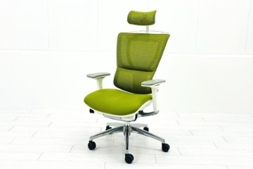 Ergohuman Fit エルゴヒューマン フィット ヘッドレスト付き 中古 中古チェア 高機能チェア 3Dメッシュ グリーン画像