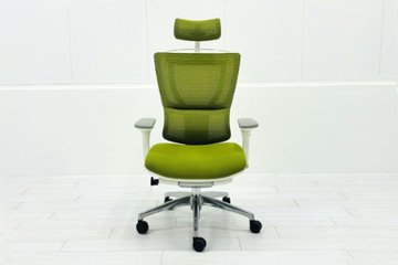 Ergohuman Fit エルゴヒューマン フィット ヘッドレスト付き 中古 中古チェア 高機能チェア 3Dメッシュ グリーン画像