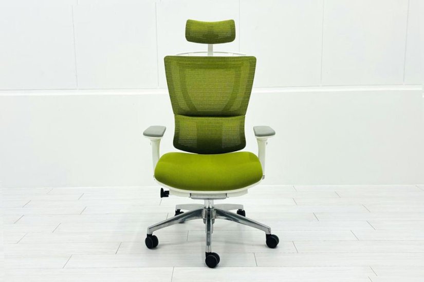 Ergohuman Fit エルゴヒューマン フィット ヘッドレスト付き 中古 中古チェア 高機能チェア 3Dメッシュ グリーン画像