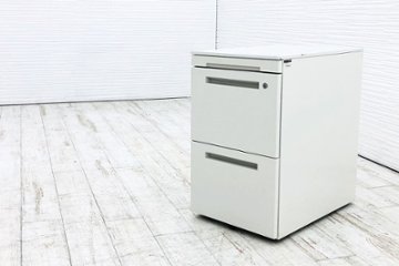 イトーキ CZRワゴン スチールワゴン 3段ワゴン 中古 収納家具 袖机 脇机 CZR-046MPCB-W9 ホワイト ワゴン3段の画像