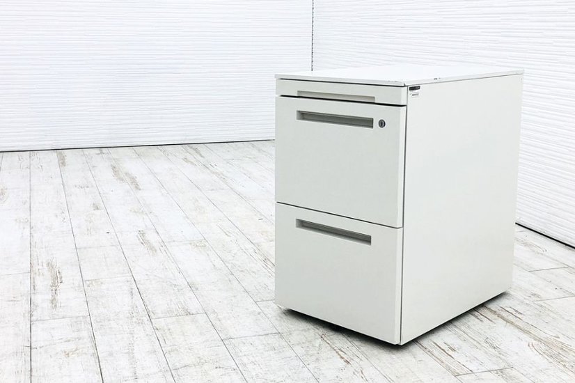 イトーキ CZRワゴン スチールワゴン 3段ワゴン 中古 収納家具 袖机 脇机 CZR-046MPCB-W9 ホワイト ワゴン3段画像