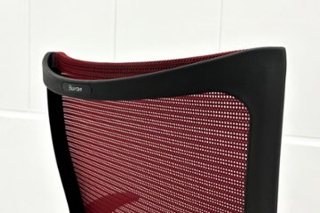 バロンチェア 中古 オカムラ Baron 可動肘 ハイバック 中古オフィス家具 中古オフィスチェア 事務椅子 メッシュチェア レッド画像