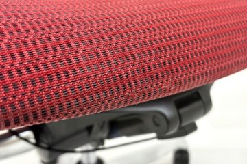 バロンチェア 中古 オカムラ Baron 可動肘 ハイバック 中古オフィス家具 中古オフィスチェア 事務椅子 メッシュチェア レッド画像