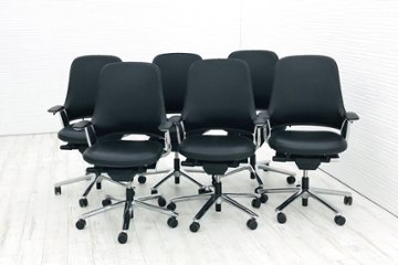 【ポリッシュ脚ピカピカ磨き有！】レオニスチェア LEONIS イトーキ 中古 2020年製 【6脚セット】 役員チェア ハイバック エグゼクティブチェア 中古オフィス家具 レザーの画像