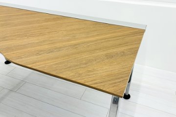 【ポリッシュ脚ピカピカ磨き有！】コクヨ サイビ 中古 L型デスク SAIBI L字デスク 木目天板 中古オフィス家具 1600/1600/720画像