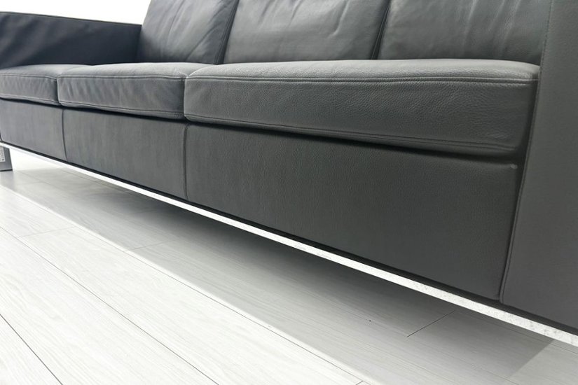 ウォルター・ノル フォスター ノール Knoll 3人掛けソファー 中古 中古オフィス家具 本革 レザー 2160/880/780画像