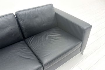 ウォルター・ノル フォスター ノール Knoll 3人掛けソファー 中古 中古オフィス家具 本革 レザー 2160/880/780画像