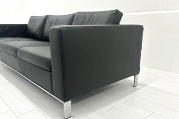 ウォルター・ノル フォスター ノール Knoll 3人掛けソファー 中古 中古オフィス家具 本革 レザー 2160/880/780画像