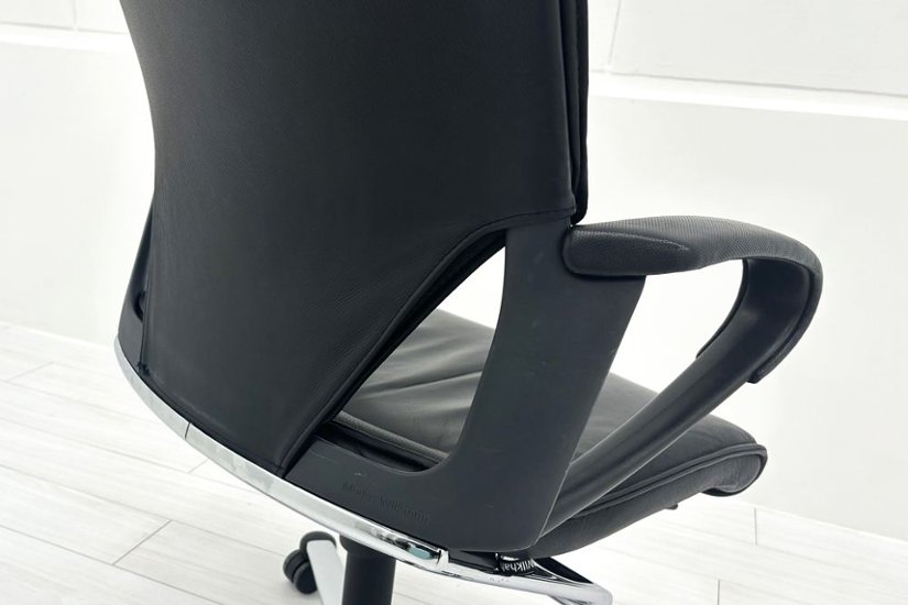  Wilkhahn Modus ウィルクハーン モダスチェア 中古 エグゼクティブチェア マネジメントチェア ブラック 中古オフィス家具 本革張り レザー画像