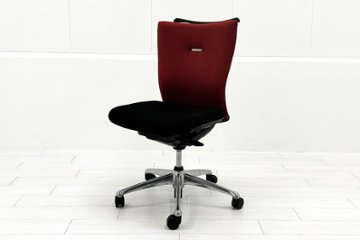 フィーゴチェア オカムラ 2016年製 フィーゴ 中古 オフィスチェア レッド ミドルバック  中古オフィス家具画像