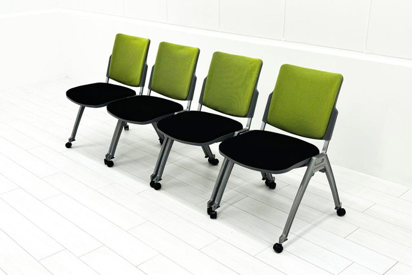 【4脚セット】 ウチダ ミーティングチェア 中古オフィスチェア パイプ椅子 内田洋行 スタッキングチェア 中古オフィス家具 MX-52画像