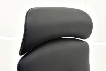 【ポリッシュ脚ピカピカ磨き有！】オカムラ コンテッサ 中古 大型ヘッドレスト付 OKAMURA Contessa 中古オフィス家具 ブラック 革 レザー画像